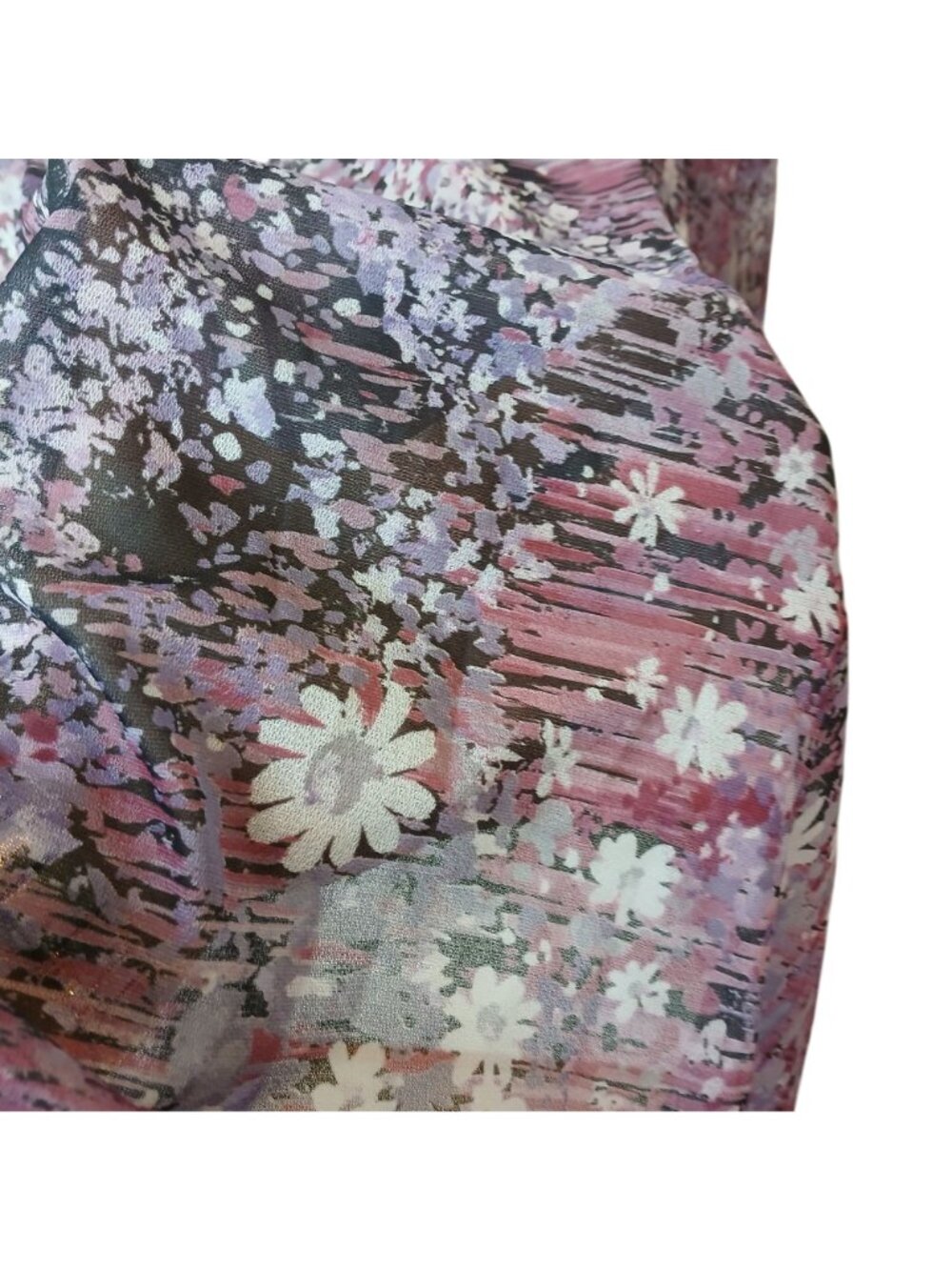 Lady Carol VTG 80's Purple Floral Sheer Dress Sz 16 Secretary USA Made #I-4 - Picture 8 of 11
